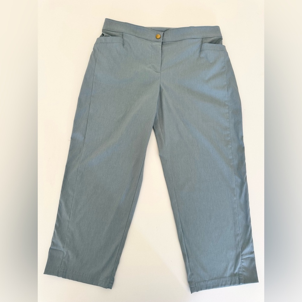 Chico's Blue Gray Zenergy Athleisure Cropped Pants OP 4P